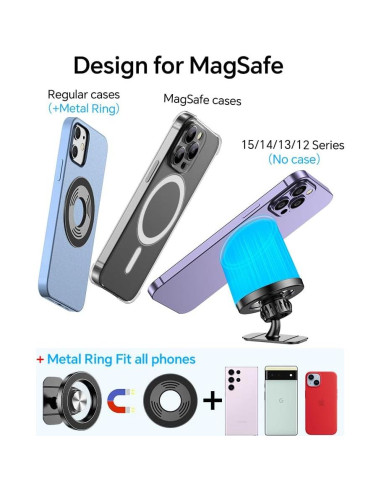 Soporte Magnético para Coche Kaistyle MagSafe 360 Negro