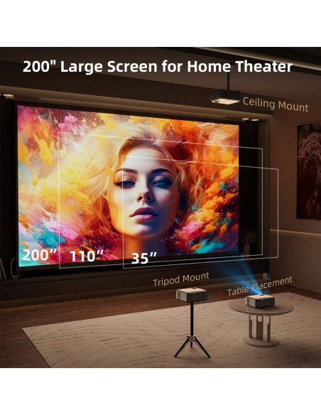 Proyector FUDONI 1080P Full HD WiFi Bluetooth 4K Soportado Proyector FUDONI 1080P Full HD WiFi Bluetooth 4K Soportado