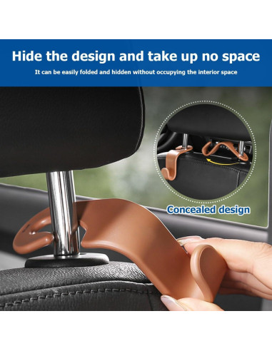 Ganchos para Reposacabezas de Auto Hanemia 4PCS Beige