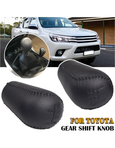 Perilla de Cambio de Cuero Hacreyatu para Toyota Hilux y Fortuner