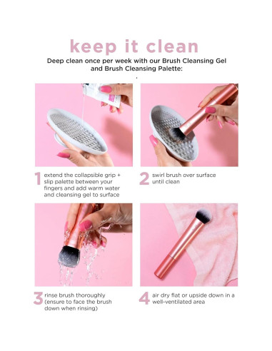 Brocha Kabuki Real Techniques RT 213 para Maquillaje Base