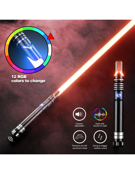 Sable de Luz RGB 12 Colores NSABERS 1.04 kg para Cosplay Sable de Luz RGB 12 Colores NSABERS 1.04 kg para Cosplay