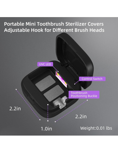 Desinfectante UV-C para Cepillos de Dientes SwanKiss Negro