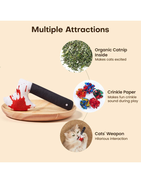 Juguetes para Gatos Potaroma 4Pcs con Catnip y Sonido Crujiente Juguetes para Gatos Potaroma 4Pcs con Catnip y Sonido Crujiente
