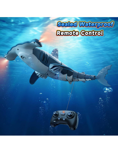 Juguete Tiburón Control Remoto Fygurso Azul 35cm IPX7