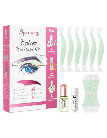 Kit de Depilación Beauty7 - Cintas de Cera para Cejas 12 Unidades Kit de Depilación Beauty7 - Cintas de Cera para Cejas 12 Unidades