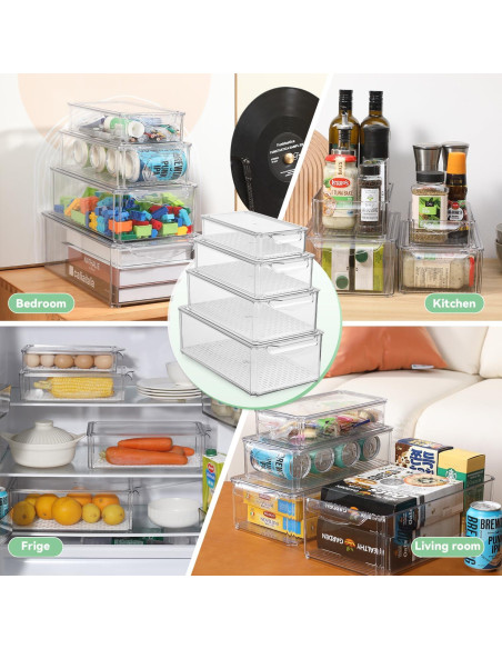 Paquete de 4 Contenedores Organizadores de Refrigerador Novelinks Paquete de 4 Contenedores Organizadores de Refrigerador Novelinks