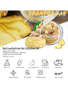 Champú Sólido Natural Hitiary Jengibre y Romero 149g 2