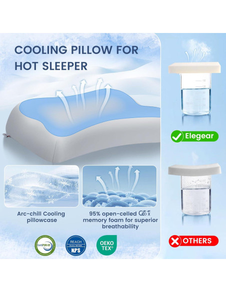 Almohada de Cuello Elegear 70D Ergonómica Enfriadora 25x16cm Almohada de Cuello Elegear 70D Ergonómica Enfriadora 25x16cm