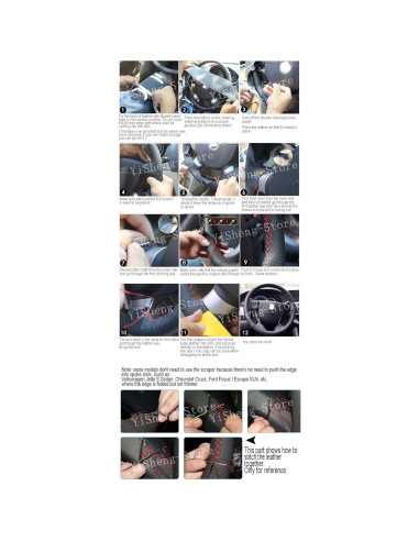 Cubierta de Volante DIY Eiseng para Toyota RAV4 y Yaris 38.1 cm