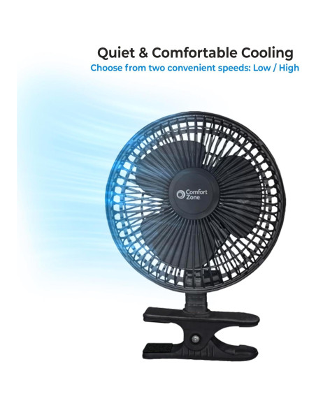 Ventilador de Mesa Clip Zona de Confort 6" Negro 2 Velocidades Ventilador de Mesa Clip Zona de Confort 6" Negro 2 Velocidades