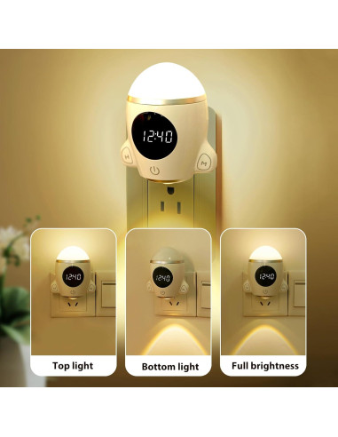 Luz Nocturna QANYI Cohete Espacial LED Recargable con Control Remoto