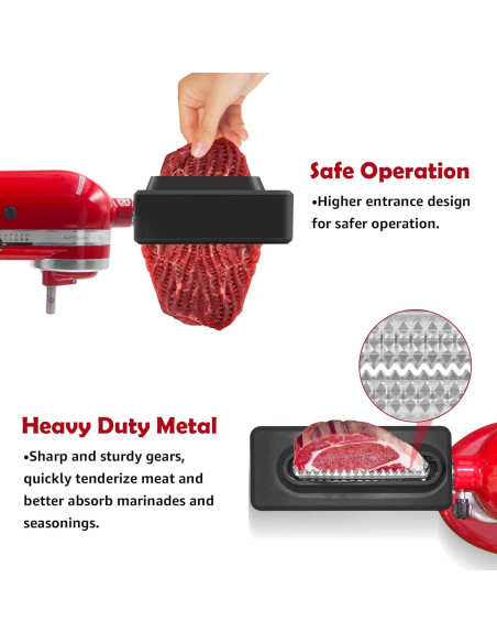 Ablandador de Carne KitchenAid Accesorio Mezclador Negro Ablandador de Carne KitchenAid Accesorio Mezclador Negro