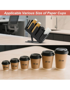 Soporte para Tazas de Papel YTROG 25319 Negro, 4 Compartimentos 2