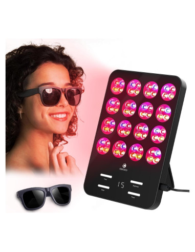Panel de Terapia de Luz Roja CooCoCo 630nm con Gafas y Cable