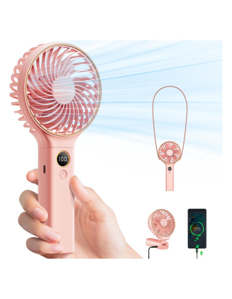 Ventilador de Mano SWEETFULL Plegable 5000mAh 6 Velocidades Ventilador de Mano SWEETFULL Plegable 5000mAh 6 Velocidades