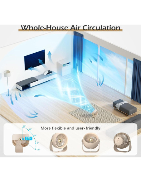 Ventilador de Escritorio CIVPOWER 8" Recargable 6000mAh 4 Velocidades Ventilador de Escritorio CIVPOWER 8" Recargable 6000mAh 4 Velocidades