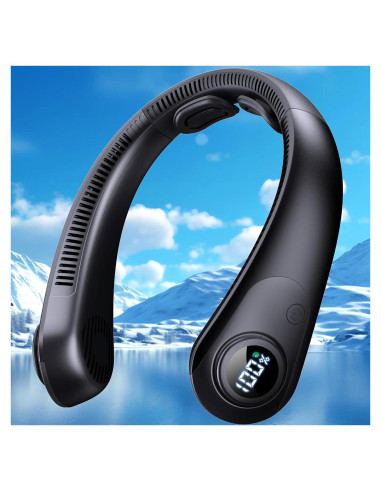 Ventilador de Cuello CRISLEX Recargable con Pantalla LED 5 Velocidades