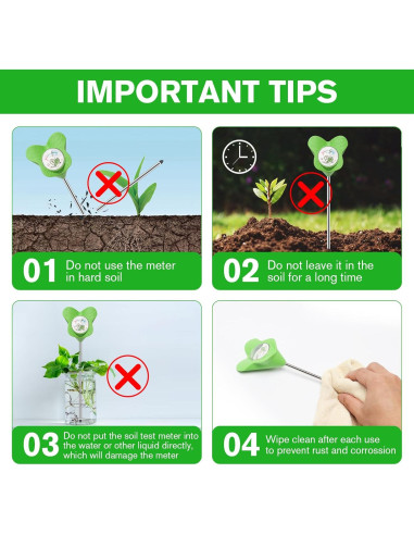 Medidor de Humedad del Suelo UNIWA HD001, Sin Batería, 24.4 cm