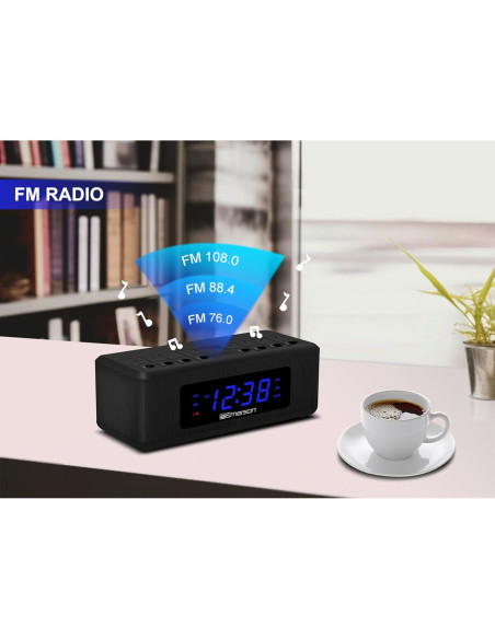 Reloj Despertador Radio Emerson CK2023 LED Azul 0.6" Reloj Despertador Radio Emerson CK2023 LED Azul 0.6"
