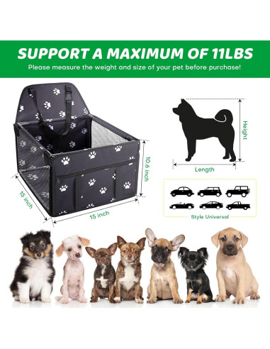 Asiento elevador para perros Siyan hasta 5 kg con malla