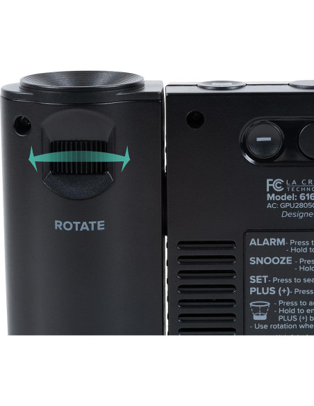 Reloj Despertador Proyector Atómico La Crosse Negro con Temperatura Reloj Despertador Proyector Atómico La Crosse Negro con Temperatura