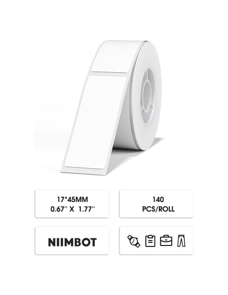 Cinta de Etiquetas NIIMBOT D101, 17x45mm, 140 Etiquetas Blancas Cinta de Etiquetas NIIMBOT D101, 17x45mm, 140 Etiquetas Blancas