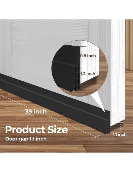 Tapón de Draft Ohuhu 99 cm Negro Aislante para Puertas Tapón de Draft Ohuhu 99 cm Negro Aislante para Puertas