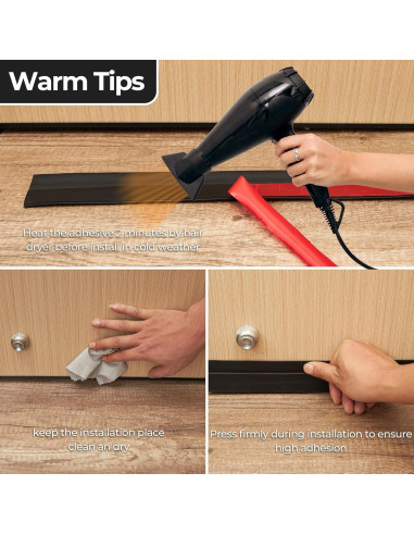 Tapón de Draft Ohuhu 99 cm Negro Aislante para Puertas