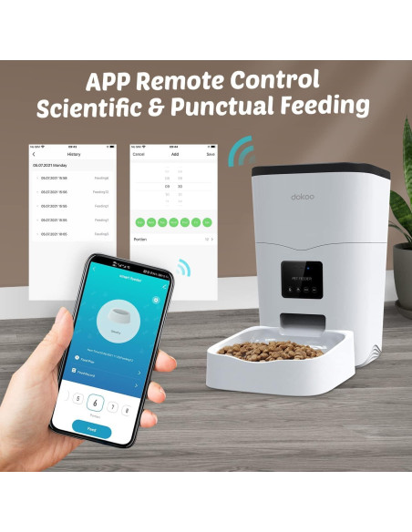 Dispensador Automático de Comida para Gatos Dokoo 3L Blanco Dispensador Automático de Comida para Gatos Dokoo 3L Blanco