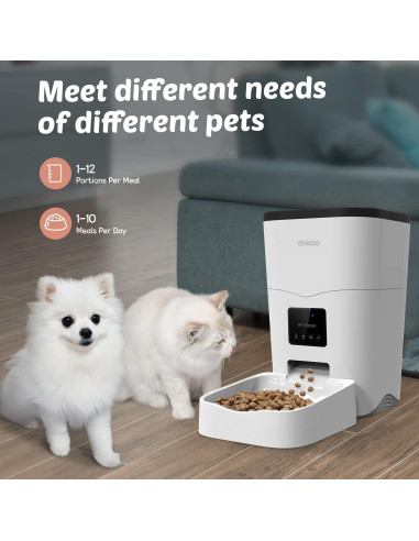 Dispensador Automático de Comida para Gatos Dokoo 3L Blanco