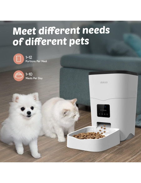 Dispensador Automático de Comida para Gatos Dokoo 3L Blanco Dispensador Automático de Comida para Gatos Dokoo 3L Blanco