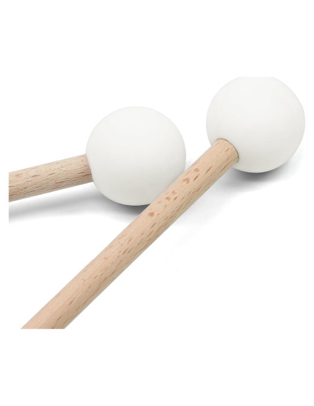 Mallets de Percusión 2 Pcs Goma Madera Blanco 39 cm Mallets de Percusión 2 Pcs Goma Madera Blanco 39 cm