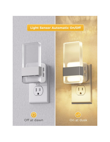 Luz Nocturna LED Regulable LOHAS con Sensor Dusk-to-Dawn