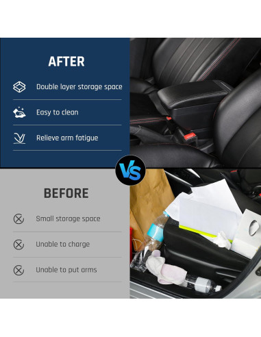 Caja de Apoyabrazos YJYWZH para Toyota Yaris 2015-2021 con 4 USB