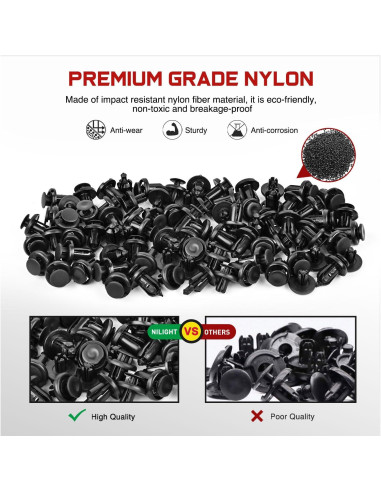 Nilight 101 Clips Sujetadores de Parachoque y Protector