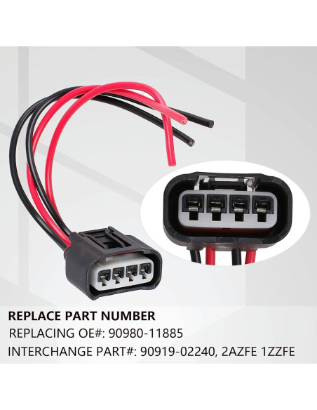 4 Conectores Hembra Bobina de Encendido Yikesai 90980-11885 4 Conectores Hembra Bobina de Encendido Yikesai 90980-11885