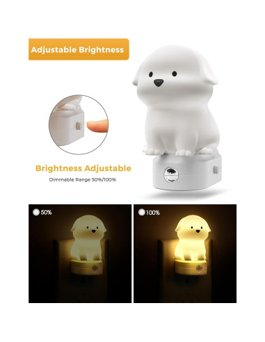 Luz Nocturna 3D Perrito LOHAS LED Enchufable RGB 3000K