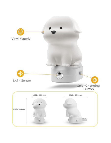 Luz Nocturna 3D Perrito LOHAS LED Enchufable RGB 3000K Luz Nocturna 3D Perrito LOHAS LED Enchufable RGB 3000K