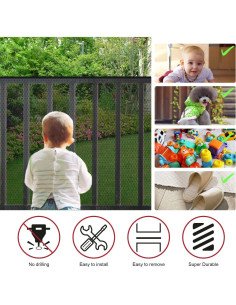 Red de Seguridad para Niños Aixingyun 3.05m x 0.76m Negra 2