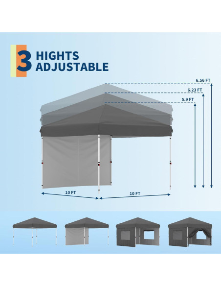 Carpa Plegable 3x3m Garvee Gris Resistente al Agua y UV Carpa Plegable 3x3m Garvee Gris Resistente al Agua y UV