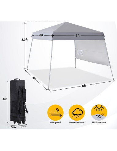 Carpa Plegable ZENY 2.44x2.44m con Protección UV 50+