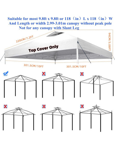 Cubierta Superior Jorohiker 3.05x3.05m Impermeable con Ventilación