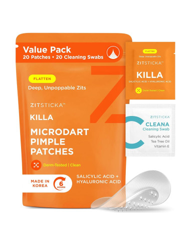 ZitSticka Killa Parches para Acné - 20 Unidades con Microagujas