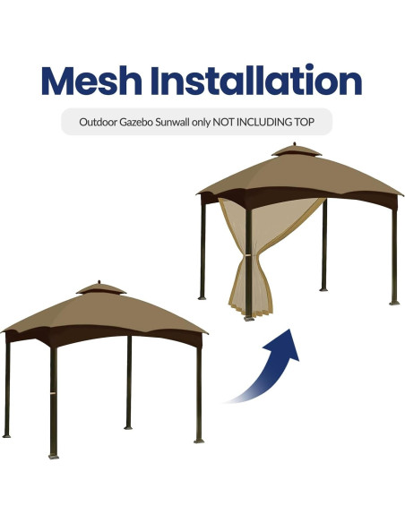 Malla Mosquitera Reemplazo Gazebo 10x12 Pies Warmally Negra Malla Mosquitera Reemplazo Gazebo 10x12 Pies Warmally Negra