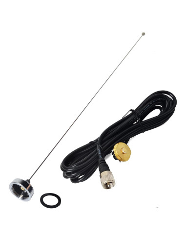 Antena Móvil VHF HYS TCJ-N1 136-174 MHz con Cable RG58 4m