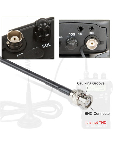 Antena CB HYS 27Mhz Magnética con Cable Coaxial 4m BNC