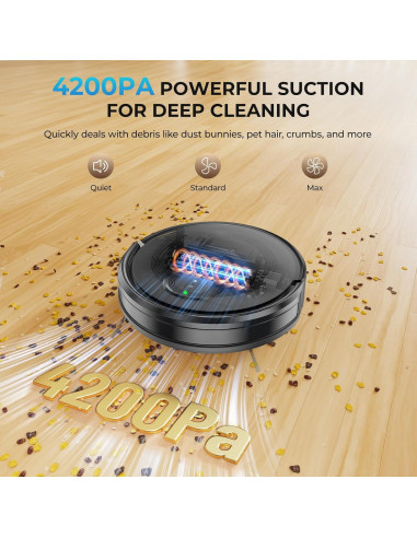 Robot Aspirador y Mopa LWbrazl G101X0, 4200Pa, 130min