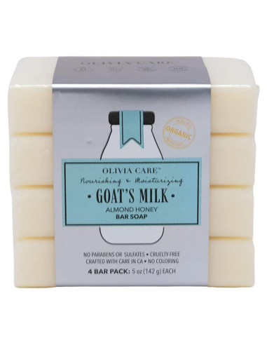 Jabón Orgánico de Leche de Cabra Olivia Care - Miel de Almendra - 4 Barras de 141.75 g