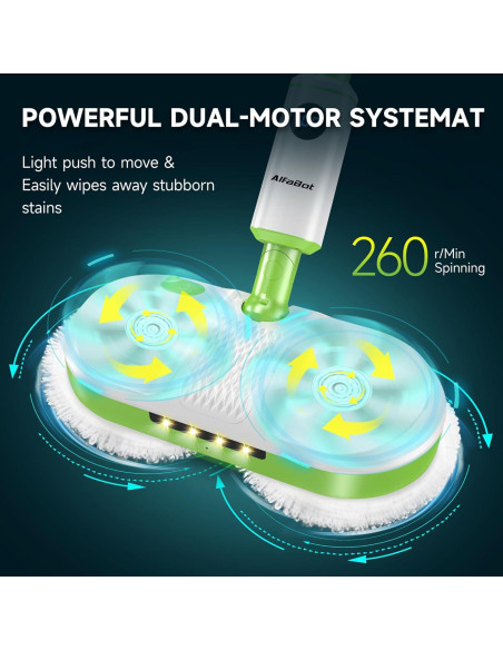 Mopa Eléctrica Inalámbrica AlfaBot S1 con Luz LED y Rociador Mopa Eléctrica Inalámbrica AlfaBot S1 con Luz LED y Rociador